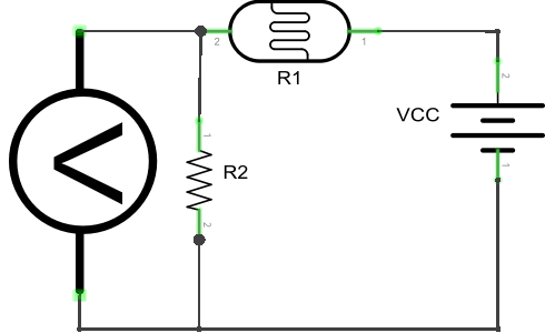 Circuit Diagram for Measuring Resistance Using a Voltmeter.